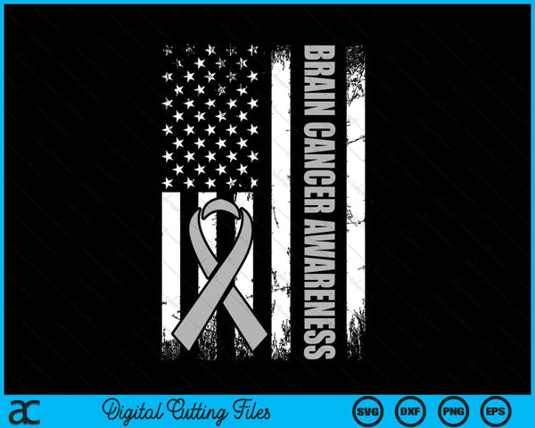Brain Awareness US Flag Brain Cancer Awareness SVG PNG Digital Cutting Files