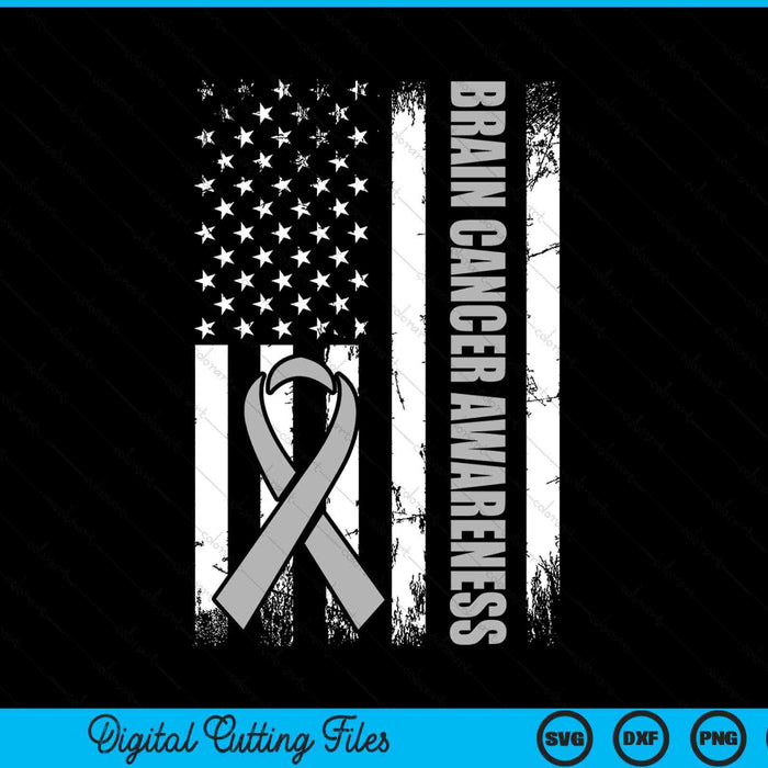 Brain awareness US flag brain cancer awareness SVG cut file