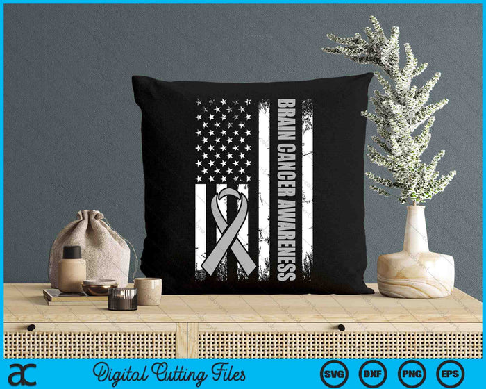 Brain Awareness US Flag Brain Cancer Awareness SVG PNG Digital Cutting Files