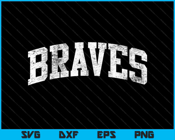 Braves Mascot Vintage Athletic Sports Name Design SVG PNG Cutting Printable Files