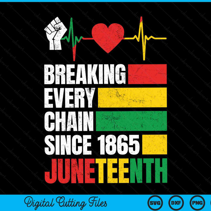Breaking Every Chain Since 1865 Juneteenth Independence Day SVG PNG Digital Cutting Files