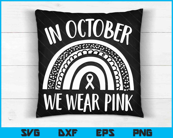Breast Cancer Awareness Month Rainbow SVG PNG digitale snijbestanden