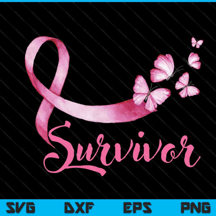 Breast cancer awareness pink ribbon survivor SVG cut file