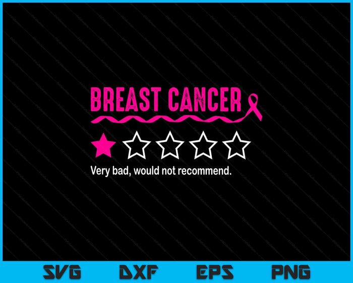 Breast Cancer Review Very Bad Would Not Recommend SVG PNG Digital Printable Files
