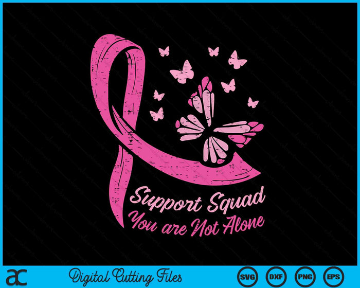 Breast Cancer Ribbon Butterfly Support Squad SVG PNG Digital Cutting Files