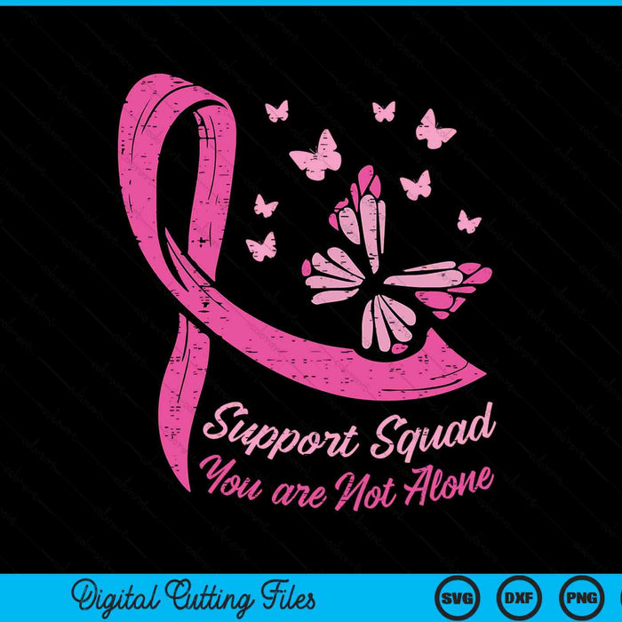 Breast cancer ribbon butterfly support squad SVG cut file