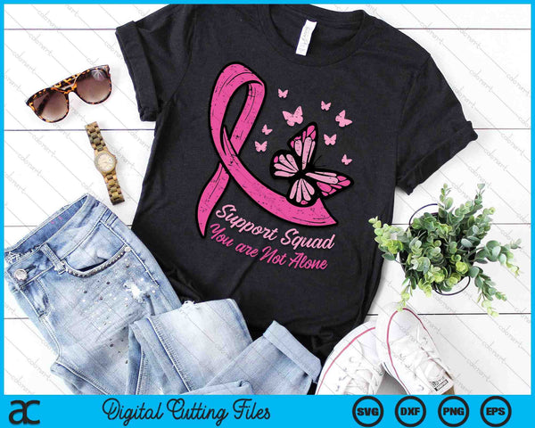 Breast Cancer Ribbon Butterfly Support Squad SVG PNG Digital Cutting Files