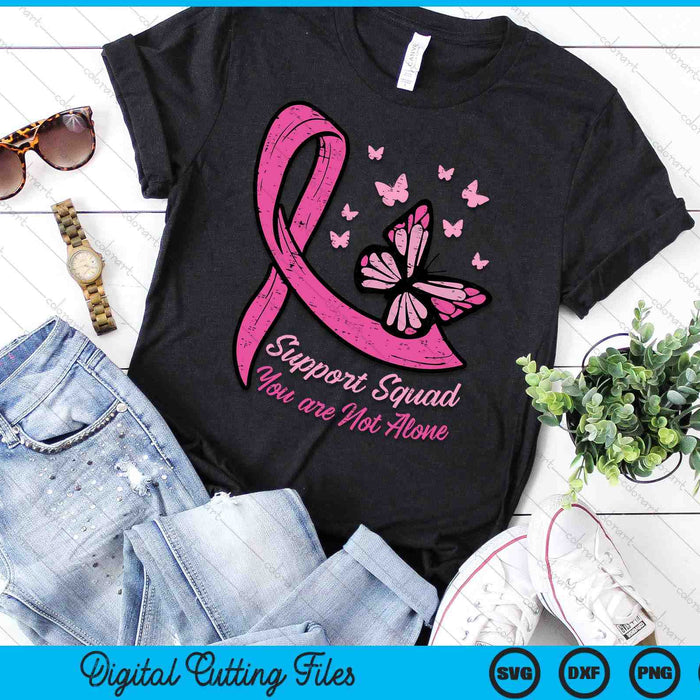 Breast Cancer Ribbon Butterfly Support Squad SVG PNG Digital Cutting Files