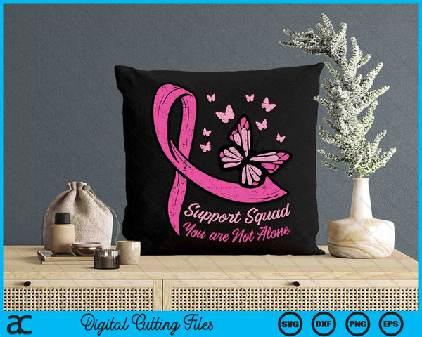 Breast Cancer Ribbon Butterfly Support Squad SVG PNG Digital Cutting Files