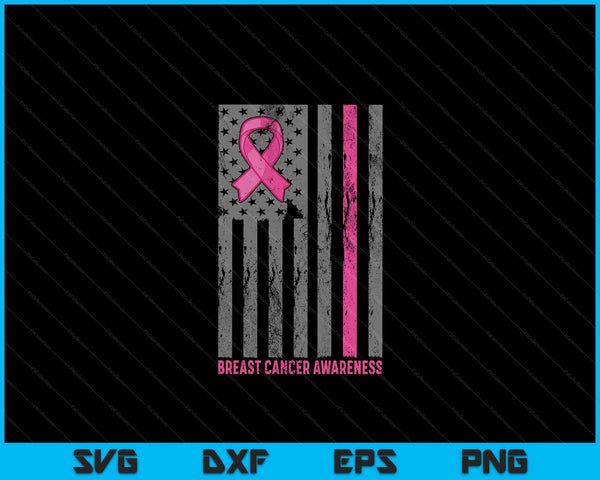 Breast Cancer Shirts American Flag Breast Cancer Awareness SVG PNG Digital Cutting File - on a t-shirt