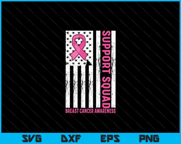 Breast cancer support squad awareness SVG cut file