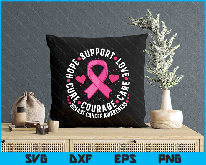 Breast Cancer Support Pink Ribbon Breast Cancer Awareness SVG PNG Digital Cutting File