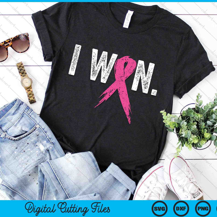 Breast Cancer Survivor I Won Breast Cancer Awareness SVG PNG Digital Cutting Files