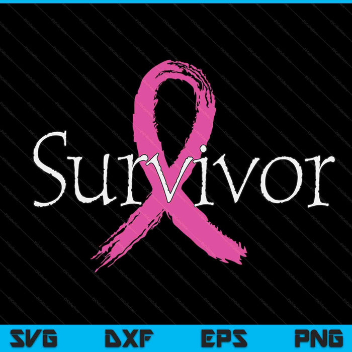 Breast cancer survivor pink ribbon awareness month SVG cut file