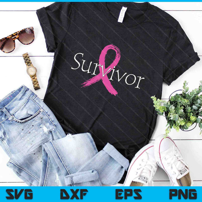 Breast Cancer Survivor Pink Ribbon Awareness Month SVG PNG Digital Cutting Files