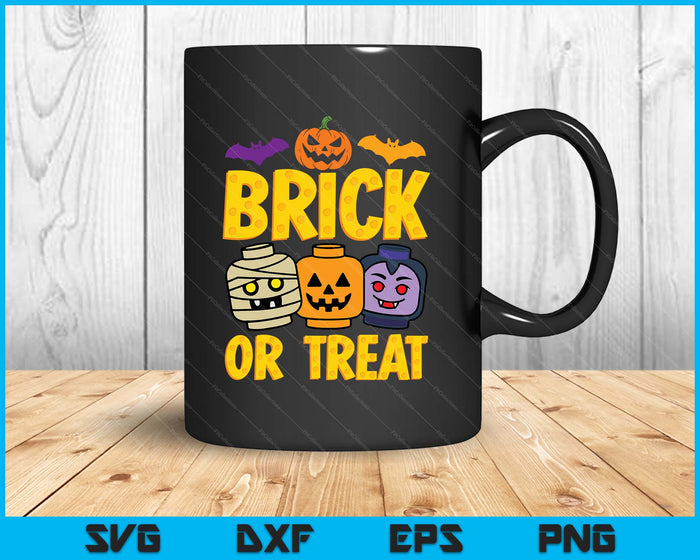 Brick Or Treat Halloween Master Builder Blocks Building SVG PNG Digital Printable Files