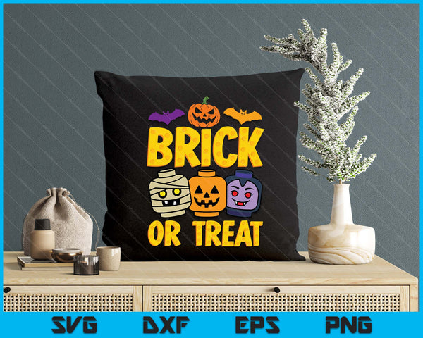 Brick Or Treat Halloween Master Builder Blocks Building SVG PNG Digital Printable Files