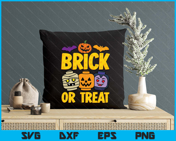 Brick Or Treat Halloween Master Builder Blocks Building SVG PNG Digital Printable Files