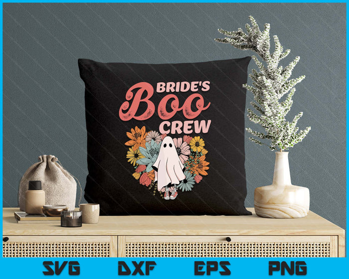 Bride's Boo Crew Floral Ghost Wedding Bachelorette Halloween SVG PNG Digital Printable Files
