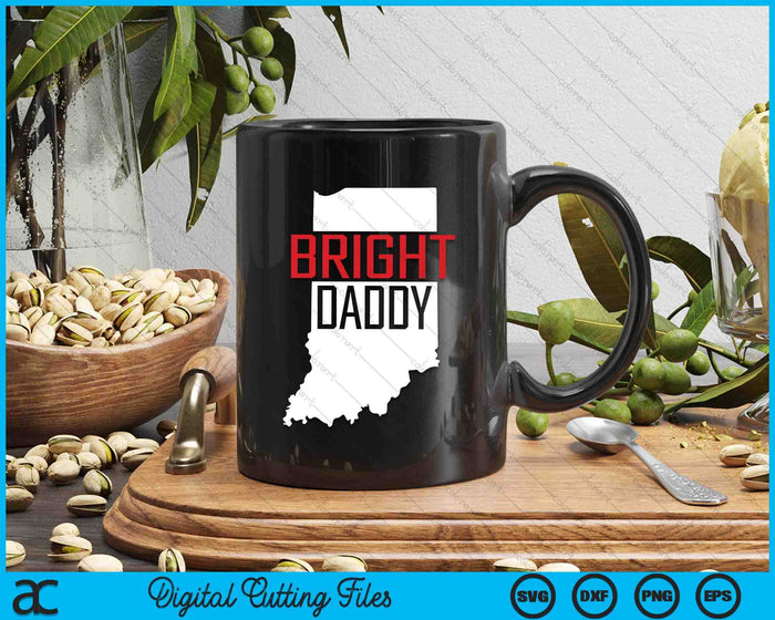 Bright Daddy Indiana State Map SVG PNG Digital Printable Files