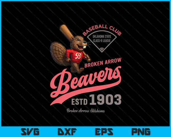 Broken arrow beavers minor league retro baseball team SVG cut file