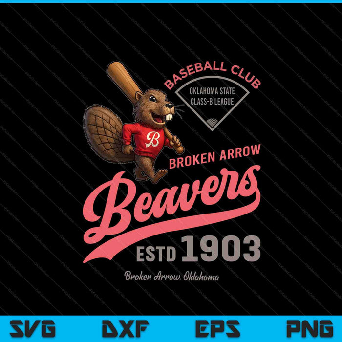 Broken arrow beavers minor league retro baseball team SVG cut file