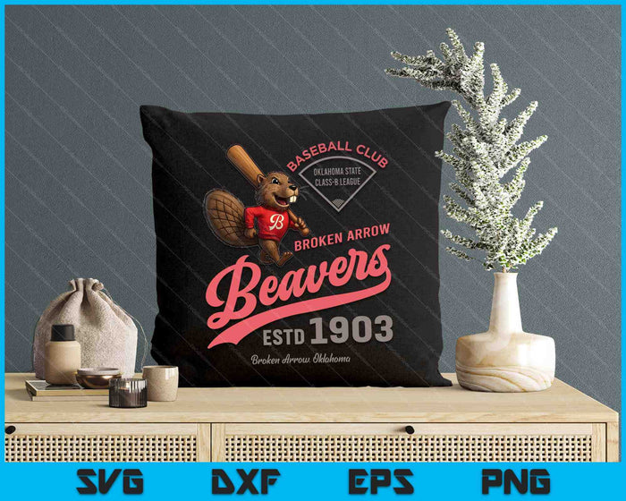 Broken Arrow Beavers Minor League Retro Baseball Team SVG PNG Digital Printable Files