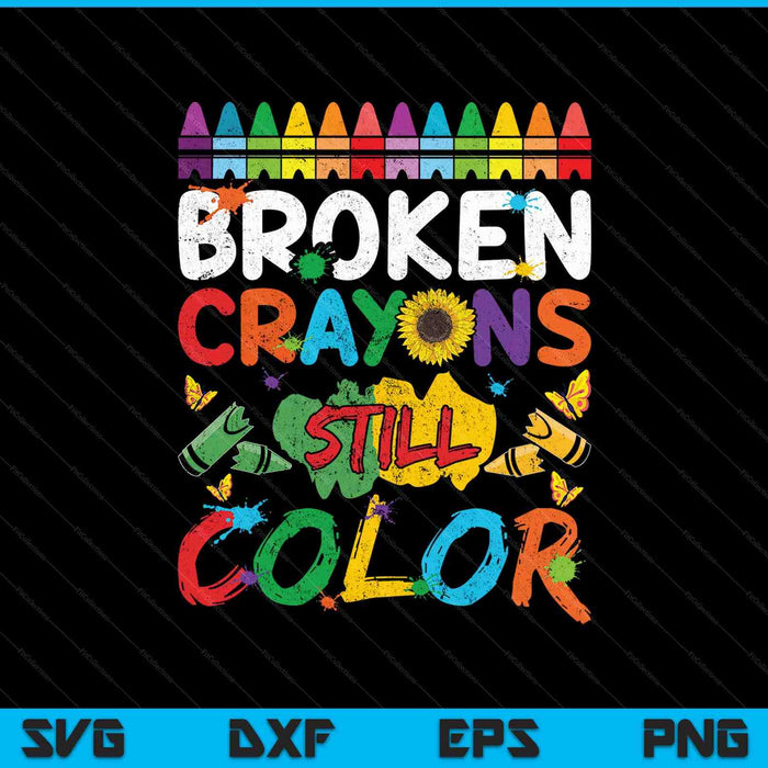 Crayones rotos todavía colorean la conciencia de salud mental SVG PNG cortando archivos imprimibles
