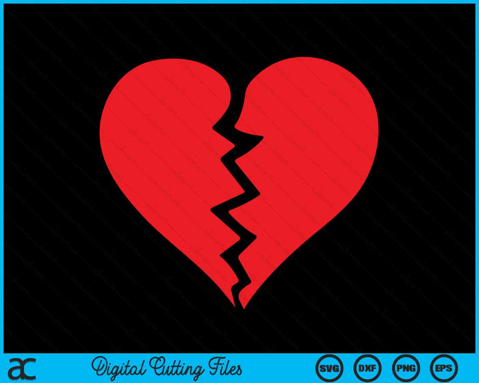 Corazón roto Desamor SVG PNG Archivo de corte digital