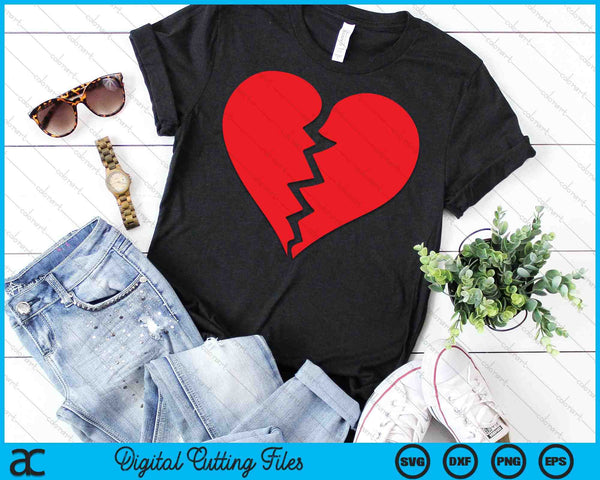 Gebroken hart Heartbreak SVG PNG digitaal snijden bestand - on a t-shirt