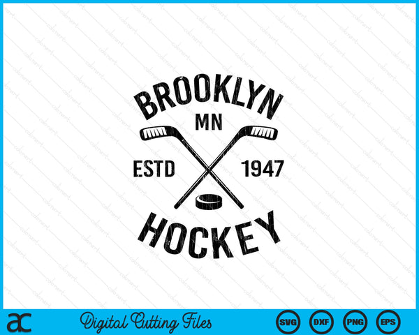 Brooklyn Minnesota Ice Hockey Sticks Vintage Gift SVG PNG Digital Cutting Files