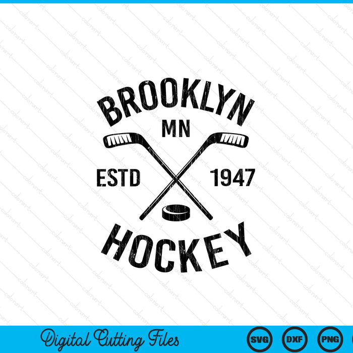 Brooklyn Minnesota ice hockey sticks vintage SVG PNG cut file for Cricut
