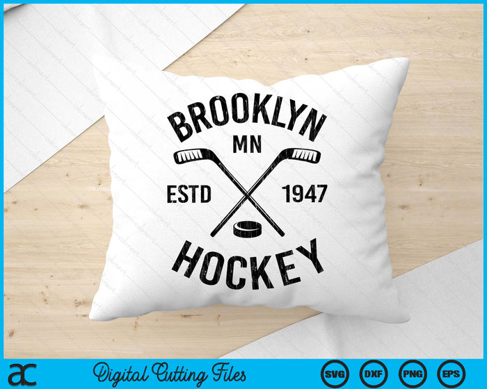 Brooklyn Minnesota Ice Hockey Sticks Vintage Gift SVG PNG Digital Cutting Files