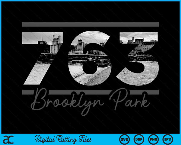Brooklyn Park 763 Area Code Skyline Minnesota Vintage SVG PNG Digital Cutting Files