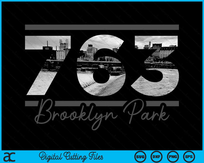 Brooklyn Park 763 Netnummer Skyline Minnesota Vintage SVG PNG digitale snijbestanden 