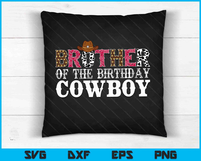 Brother 1st First Birthday Cowboy Western Rodeo Party Matching SVG PNG Digital Cutting Files