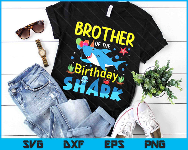 Brother Birthday Kids Shark Party Matching Family SVG PNG Digital Printable Files