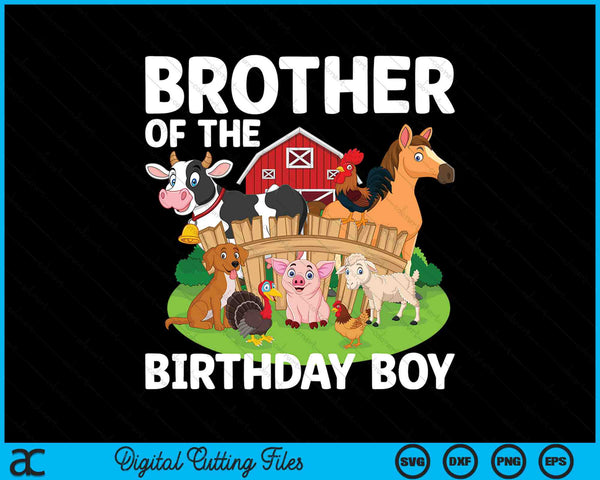 Broer van het feestvarken boerderij dier Bday partij viering SVG PNG digitale afdrukbare bestanden