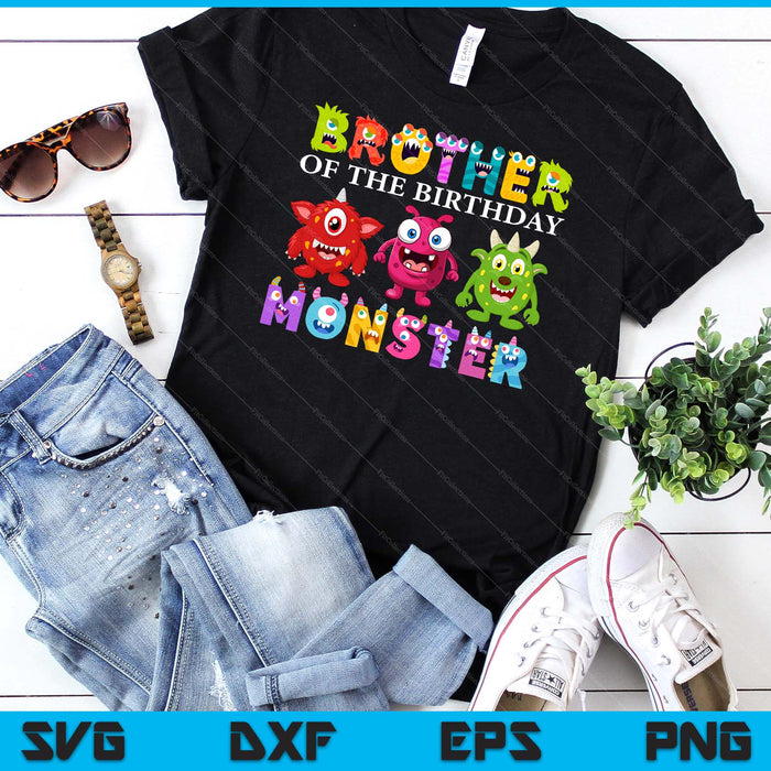Broer van het kleine Monster verjaardagsfeestje familie Monster SVG PNG digitale afdrukbare bestanden