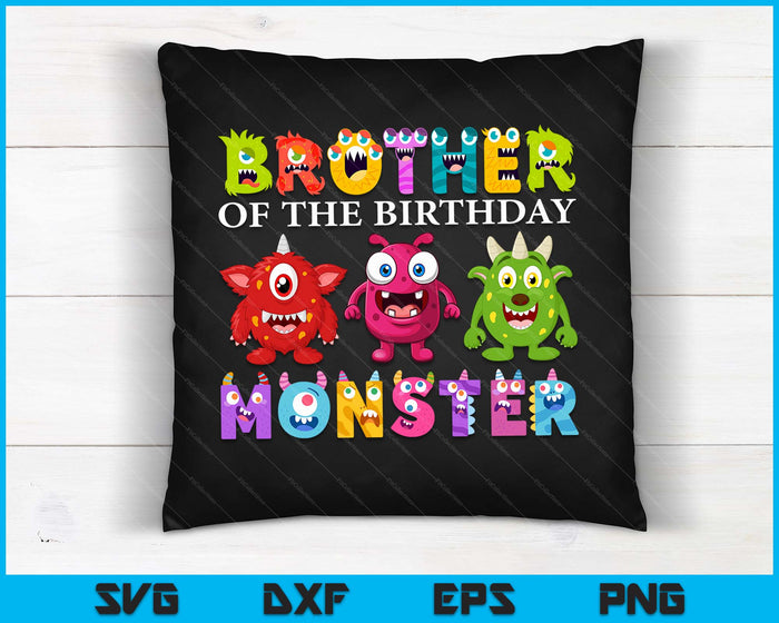 Brother Of The Little Monster Birthday Party Family Monster SVG PNG Digital Printable Files