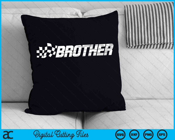Brother Racing Checkered Flag Birthday Party SVG PNG Digital Cutting Files