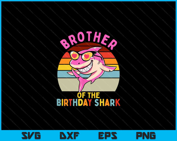 Brother of the shark birthday girls matching family SVG cut file