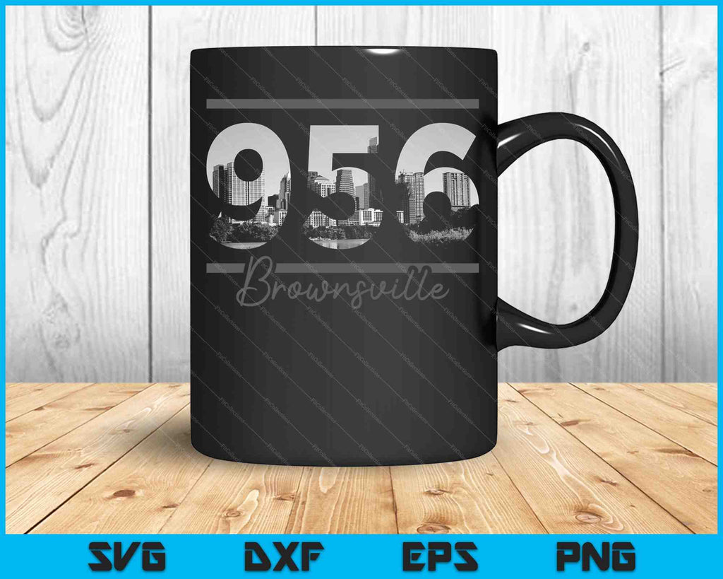 956 Area Code Vector Brownsville 956 Area Code Skyline Texas Vintage SVG PNG Files ...