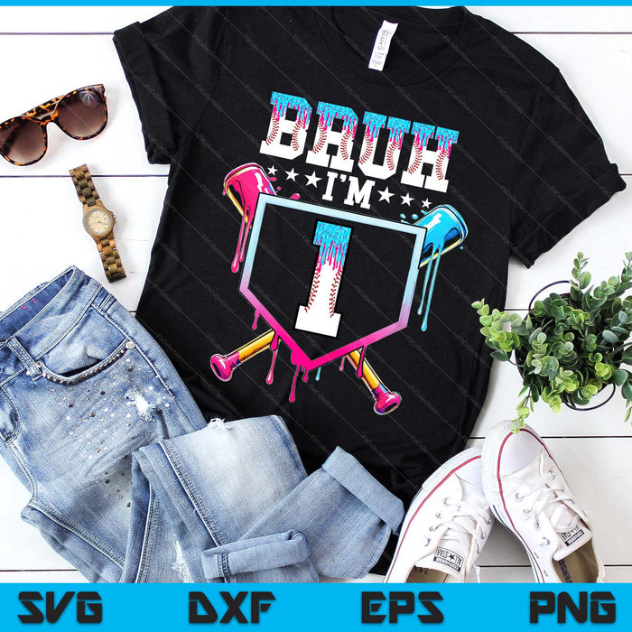 Bruh 1st Birthday Boy Baseball Ice Cream Drip 1 Year Old Boy SVG PNG Digital Printable Files