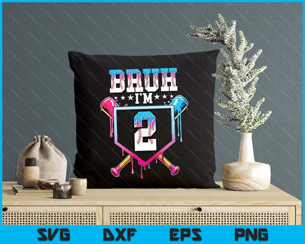 Bruh 2nd Birthday Boy Baseball Ice Cream Drip 2 Year Old Boy SVG PNG Digital Printable Files
