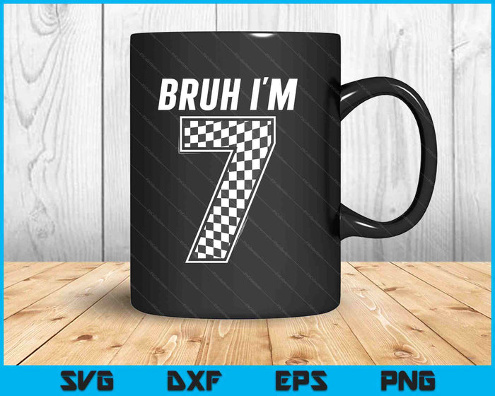 Bruh I'm 7 Year Old Boy Two Car Racing 7th Birthday Race Car SVG PNG Digital Printable Files