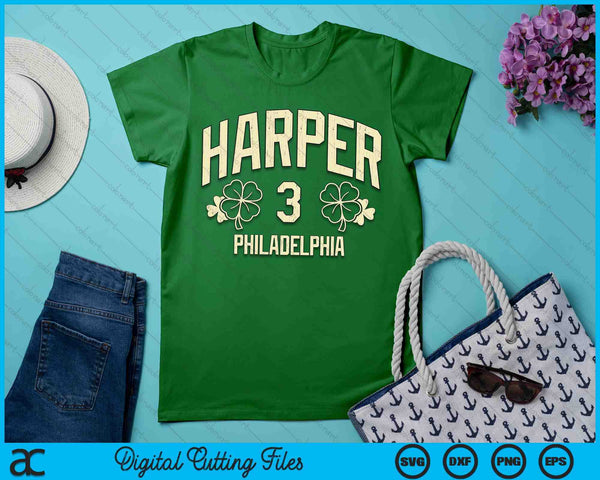 Bryce Harper Philadelphia Baseball St Patrick's Clover SVG PNG Digital Printable Files