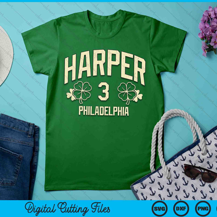 Bryce Harper Philadelphia Baseball St Patrick's Clover SVG PNG Digital Printable Files