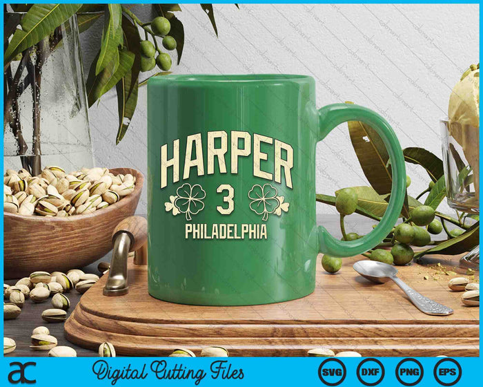 Bryce Harper Philadelphia Baseball St Patrick's Clover SVG PNG Digital Printable Files