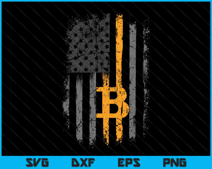 Btc Bitcoin Bandera Americana Crypto Revolution SVG PNG Cortando Archivos Imprimibles